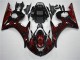 03-05 Black Red Flame Yamaha YZF R6 Motorcycle Fairings 03-05 Black Red Flame Yamaha YZF R6 Motorcycle Fairings