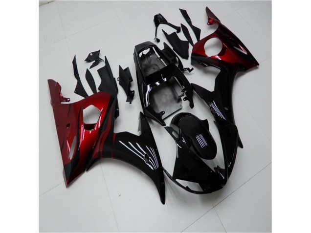 03-05 Black Red Yamaha YZF R6 Motorcycle Fairings 03-05 Black Red Yamaha YZF R6 Motorcycle Fairings