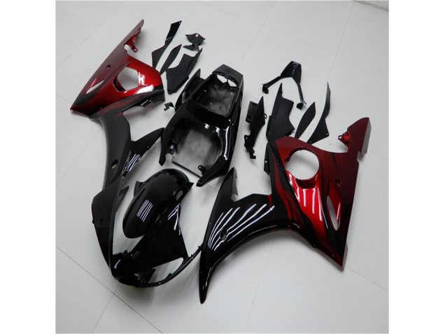 03-05 Black Red Yamaha YZF R6 Motorcycle Fairings 03-05 Black Red Yamaha YZF R6 Motorcycle Fairings