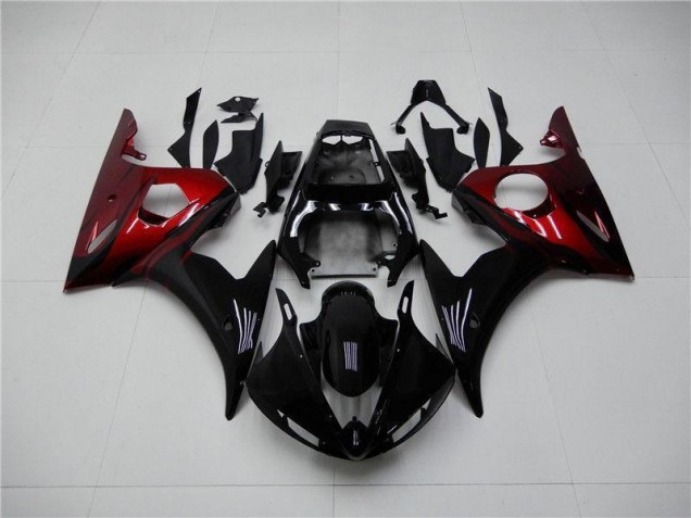 03-05 Black Red Yamaha YZF R6 Motorcycle Fairings 03-05 Black Red Yamaha YZF R6 Motorcycle Fairings