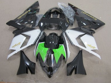 03-05 Black White Gold Ninja Kawasaki ZX10R Motorcycle Fairings