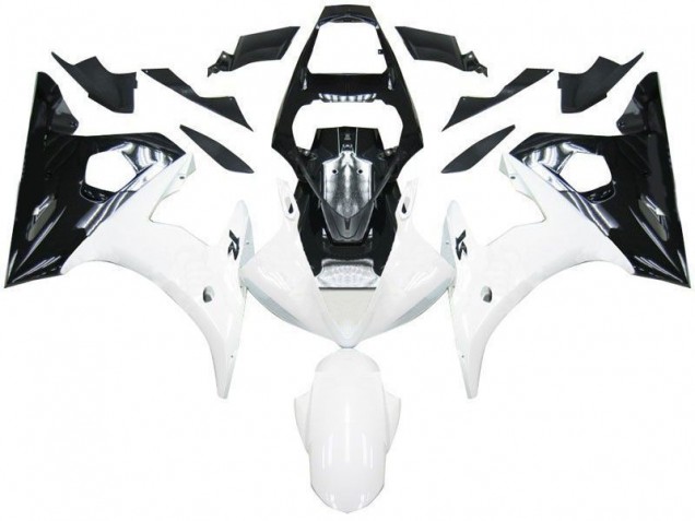 03-05 Black White Yamaha YZF R6 Motorcycle Fairings 03-05 Black White Yamaha YZF R6 Motorcycle Fairings