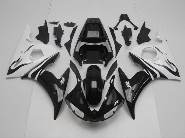03-05 Black and White Yamaha YZF R6 Motorcycle Fairings 03-05 Black and White Yamaha YZF R6 Motorcycle Fairings