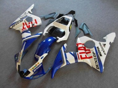 03-05 Blue White Fiat Yamaha YZF R6 Motorcycle Fairings