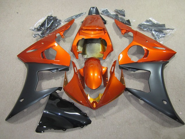 03-05 Orange Black Yamaha YZF R6 Motorcycle Fairing 03-05 Orange Black Yamaha YZF R6 Motorcycle Fairing