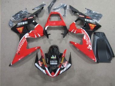 03-05 Red Black Santander Yamaha YZF R6 Motorcycle Fairings