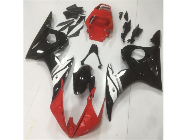 03-05 Red Black White Yamaha YZF R6 Motorcycle Fairings 03-05 Red Black White Yamaha YZF R6 Motorcycle Fairings