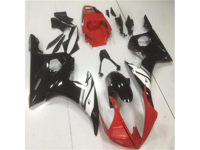 03-05 Red Black White Yamaha YZF R6 Motorcycle Fairings 03-05 Red Black White Yamaha YZF R6 Motorcycle Fairings