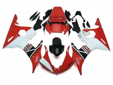 03-05 Red White Black Yamaha YZF R6 Motorcycle Fairings