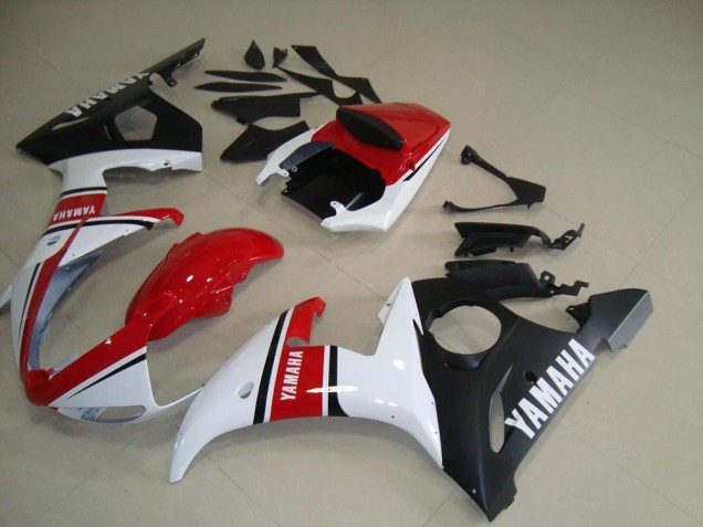03-05 Red White Matte Black Yamaha YZF R6 Motorcycle Fairings 03-05 Red White Matte Black Yamaha YZF R6 Motorcycle Fairings