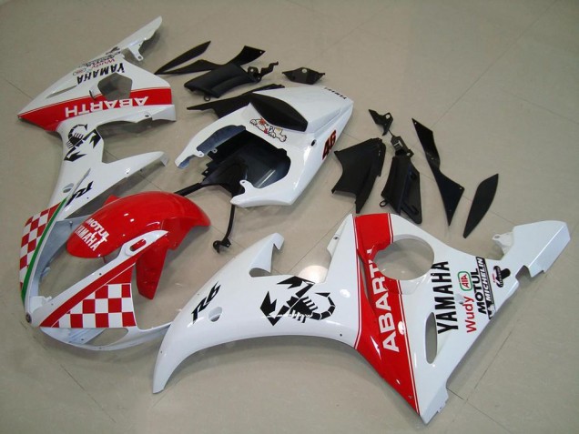 03-05 Red White Yamaha YZF R6 Full Motorcycle Fairing Kits 03-05 Red White Yamaha YZF R6 Full Motorcycle Fairing Kits