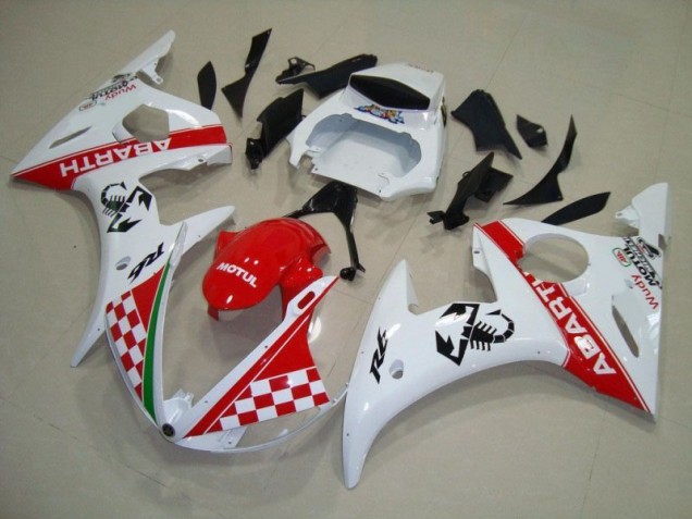 03-05 Red White Yamaha YZF R6 Motorcycle Bodywork 03-05 Red White Yamaha YZF R6 Motorcycle Bodywork