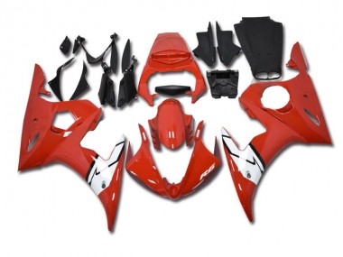 03-05 Red White Yamaha YZF R6 Motorcycle Fairing
