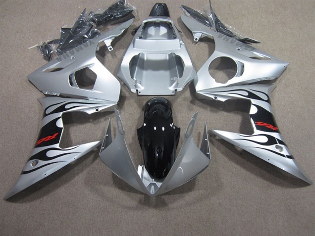 03-05 Silver Black Red Decal Yamaha YZF R6 Motorcycle Fairings 03-05 Silver Black Red Decal Yamaha YZF R6 Motorcycle Fairings