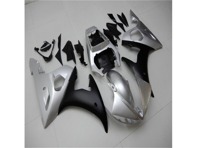 03-05 Silver Black Yamaha YZF R6 Motorcycle Fairings 03-05 Silver Black Yamaha YZF R6 Motorcycle Fairings