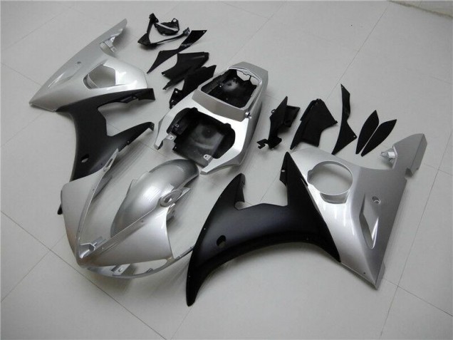 03-05 Silver Black Yamaha YZF R6 Motorcycle Fairings 03-05 Silver Black Yamaha YZF R6 Motorcycle Fairings