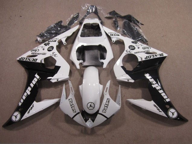 03-05 White Black Yamaha YZF R6 Motorcycle Fairing 03-05 White Black Yamaha YZF R6 Motorcycle Fairing