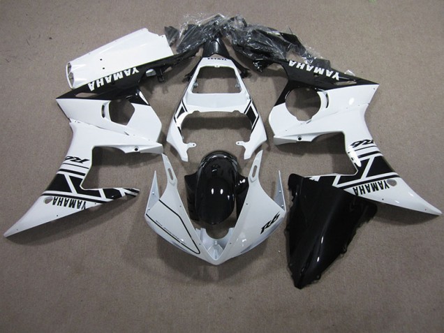 03-05 White Black Yamaha YZF R6 Motorcycle Fairings 03-05 White Black Yamaha YZF R6 Motorcycle Fairings