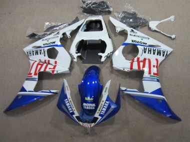 03-05 White Blue Motul Fiat Yamaha YZF R6 Motorcycle Fairings