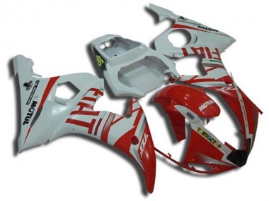 03-05 White Motul Red Fiat Yamaha YZF R6 Motorcycle Fairings