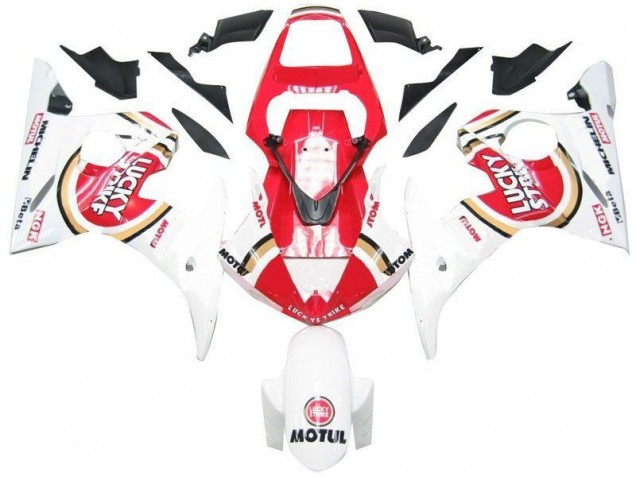 03-05 White Red Lucky Strike Yamaha YZF R6 Motorcycle Fairings 03-05 White Red Lucky Strike Yamaha YZF R6 Motorcycle Fairings