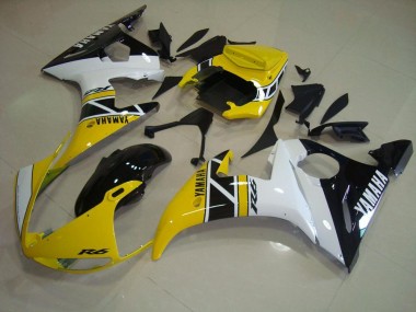03-05 Yellow Anniversary Yamaha YZF R6 Motorcycle Fairings