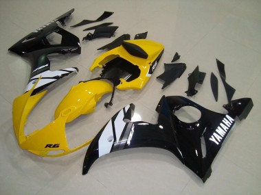 03-05 Yellow Black Yamaha YZF R6 Motorcycle Fairings