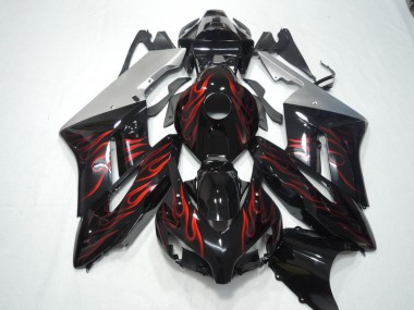04-05 Black Red Flame Honda CBR1000RR Motorcycle Fairings