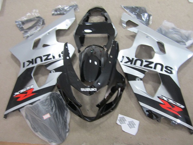 04-05 Black White Suzuki GSXR 750 Motorcycle Fairings 04-05 Black White Suzuki GSXR 750 Motorcycle Fairings