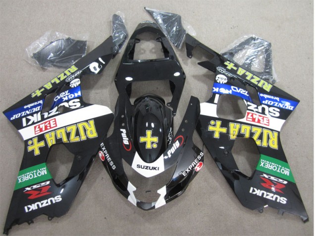 04-05 Black Yellow Rizla Suzuki GSXR 600 Motorcycle Fairings 04-05 Black Yellow Rizla Suzuki GSXR 600 Motorcycle Fairings