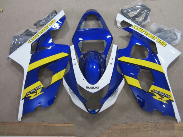 04-05 Blue White Yellow Suzuki GSXR 600 Motorcycle Fairings 04-05 Blue White Yellow Suzuki GSXR 600 Motorcycle Fairings
