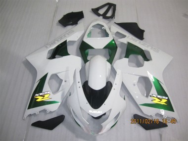 04-05 White Green Suzuki GSXR 600 Motorcycle Fairings