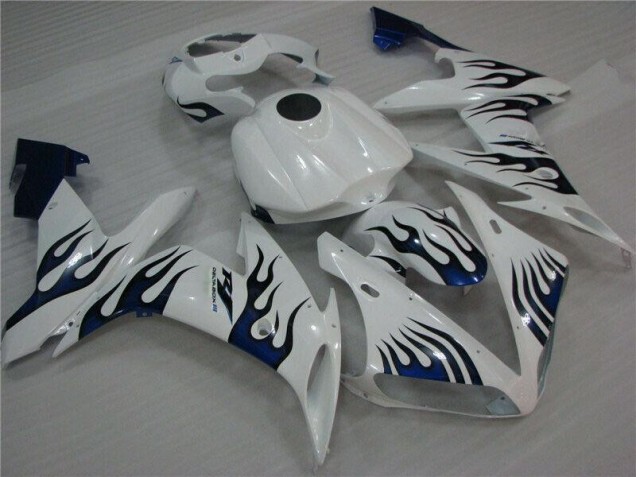 04-06 White Blue Flame Yamaha YZF R1 Motorcycle Fairings 04-06 White Blue Flame Yamaha YZF R1 Motorcycle Fairings