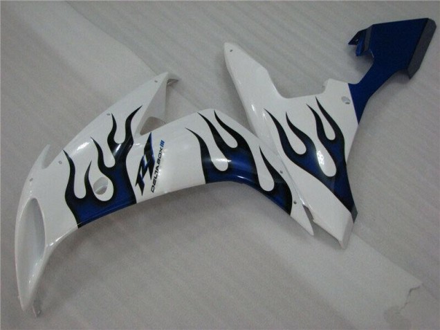04-06 White Blue Flame Yamaha YZF R1 Motorcycle Fairings 04-06 White Blue Flame Yamaha YZF R1 Motorcycle Fairings