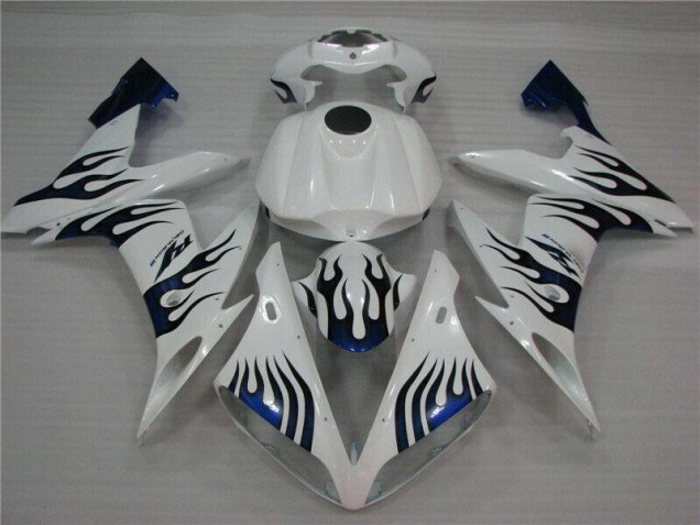 04-06 White Blue Flame Yamaha YZF R1 Motorcycle Fairings 04-06 White Blue Flame Yamaha YZF R1 Motorcycle Fairings
