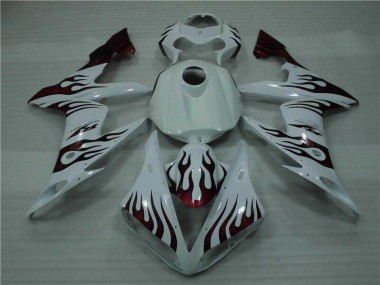 04-06 White Red Flame Yamaha YZF R1 Motorcycle Fairings