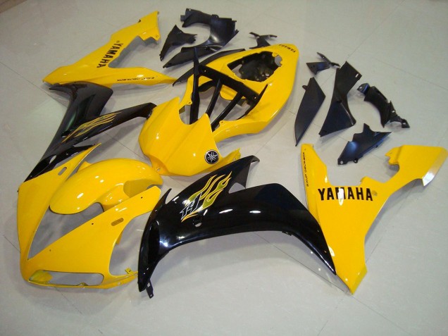 04-06 Yellow Black Flame Yamaha YZF R1 Motorcycle Fairings 04-06 Yellow Black Flame Yamaha YZF R1 Motorcycle Fairings