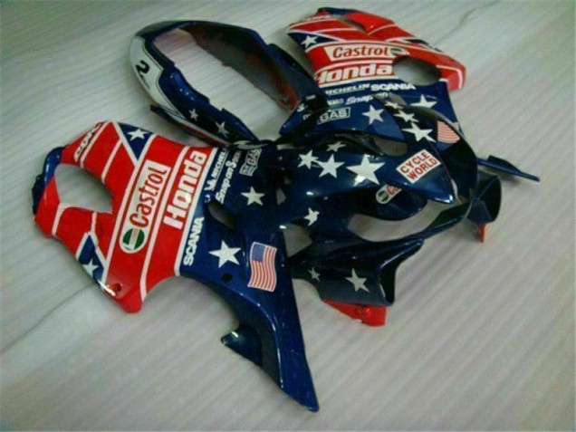 04-07 Blue Red Castrol Cycle World Honda CBR600 F4i Motorcycle Fairings 04-07 Blue Red Castrol Cycle World Honda CBR600 F4i Motorcycle Fairings