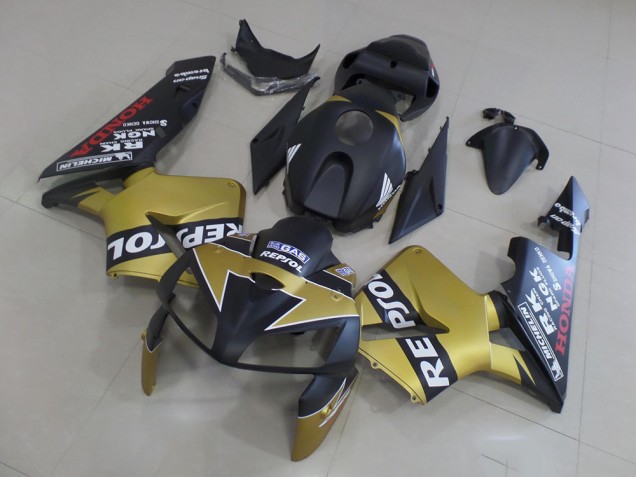 05-06 Black Gold Repsol Honda CBR600RR Motorcycle Fairings 05-06 Black Gold Repsol Honda CBR600RR Motorcycle Fairings