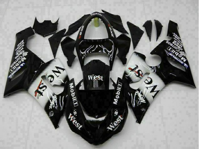 05-06 Black Kawasaki ZX6R Motorcycle Fairings 05-06 Black Kawasaki ZX6R Motorcycle Fairings