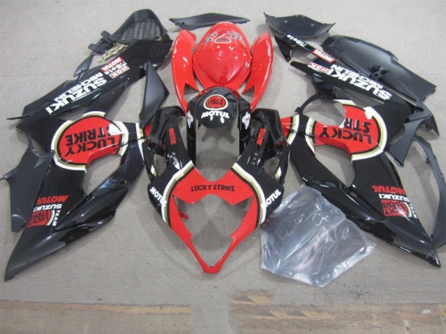 05-06 Black Lucky Strike Red Motul Suzuki GSXR 1000 Motorcycle Fairings 05-06 Black Lucky Strike Red Motul Suzuki GSXR 1000 Motorcycle Fairings