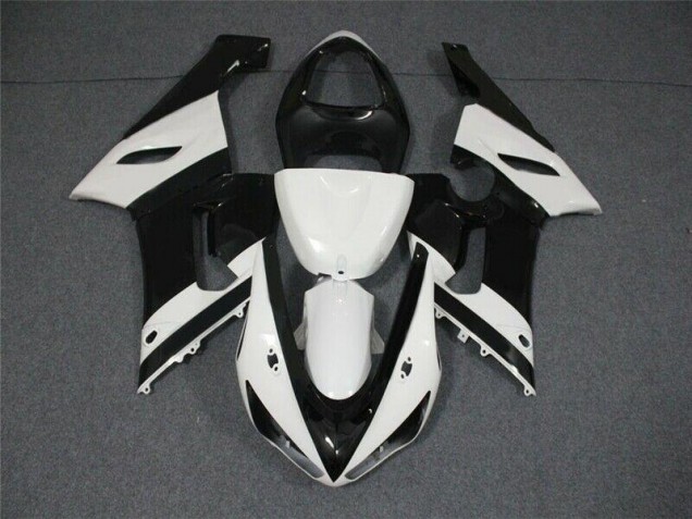 05-06 Black White Kawasaki ZX6R Motorcycle Fairing 05-06 Black White Kawasaki ZX6R Motorcycle Fairing
