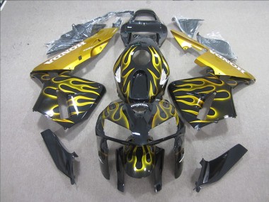 05-06 Black Yellow Flame Honda CBR600RR Motorcycle Fairings
