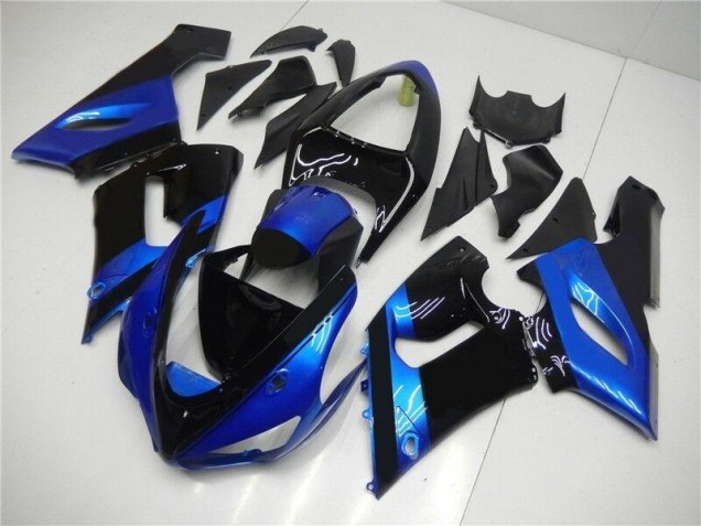 05-06 Blue Black Kawasaki ZX6R Motorcycle Fairings 05-06 Blue Black Kawasaki ZX6R Motorcycle Fairings