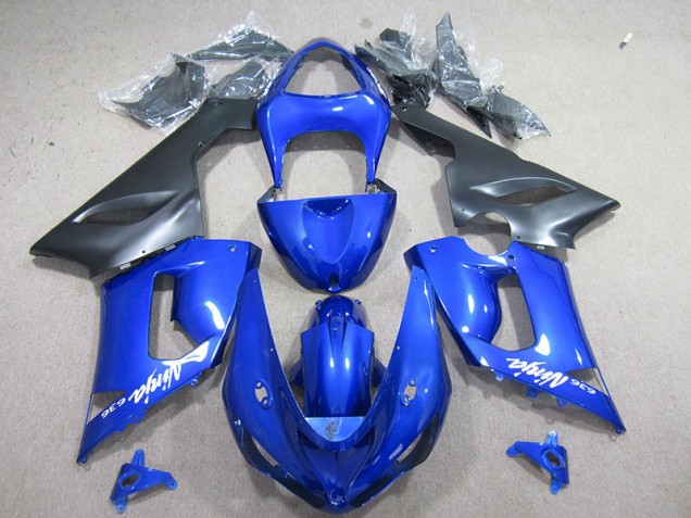 05-06 Blue White Ninja 636 Kawasaki ZX6R Motorcycle Fairings 05-06 Blue White Ninja 636 Kawasaki ZX6R Motorcycle Fairings