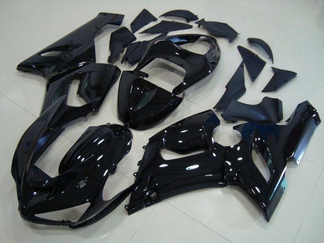 05-06 Glossy Black Kawasaki ZX6R Motorcycle Fairings 05-06 Glossy Black Kawasaki ZX6R Motorcycle Fairings