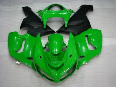 05-06 Green Matte Black Kawasaki ZX6R Motorcycle Fairings