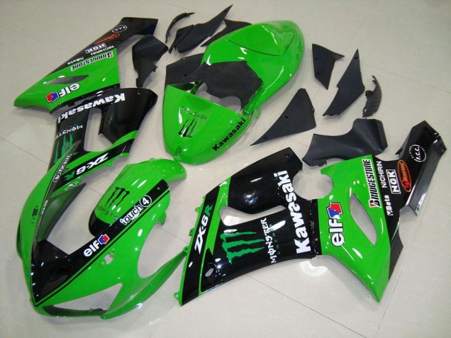 05-06 Green Monster Kawasaki ZX6R Motorcycle Fairings 05-06 Green Monster Kawasaki ZX6R Motorcycle Fairings