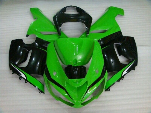 05-06 Green White Black Kawasaki ZX6R Motorcycle Fairings 05-06 Green White Black Kawasaki ZX6R Motorcycle Fairings