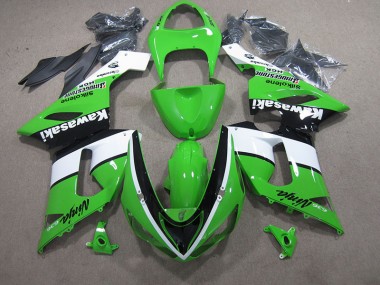 05-06 Green White Black Ninja 636 Kawasaki ZX6R Motorcycle Fairings